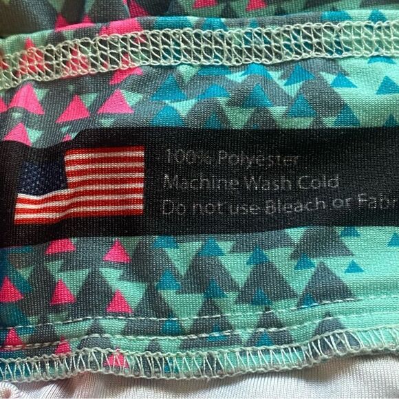 All The Way Live Full Dye Geometric Pattern Leggings Size Large - Picture 3 of 10